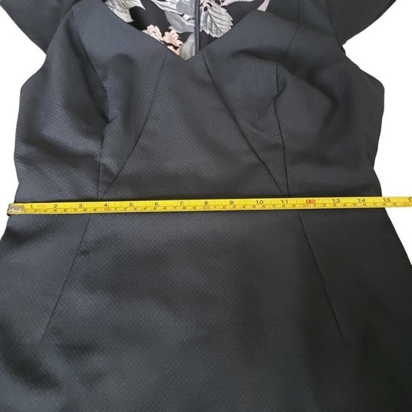 Portmans short sleeve black textured sheath dress with fluted ruffle ski… - Picture 10 of 12